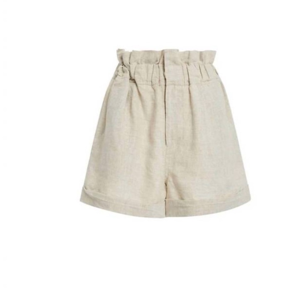 Posse Cream Paperbag Waist Shorts